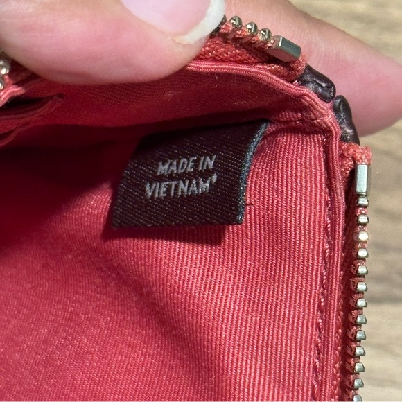 Coach Pink Corner Zip Wristlet Crossgrain Leather Wallet Clutch Pouch - Picture 3 of 6